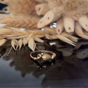 Gold plated 14k fidget vintage promise spinner ring